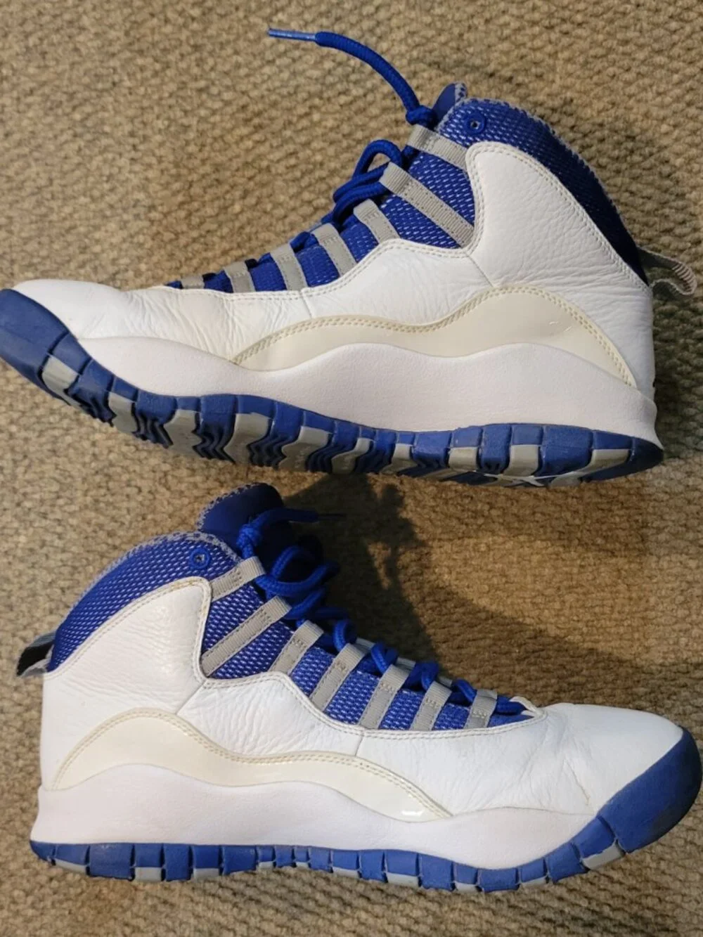 Air Jordan 10 Retro TXT Old Royal 2011 White Blue Grey 487214-107 Sz 9.5